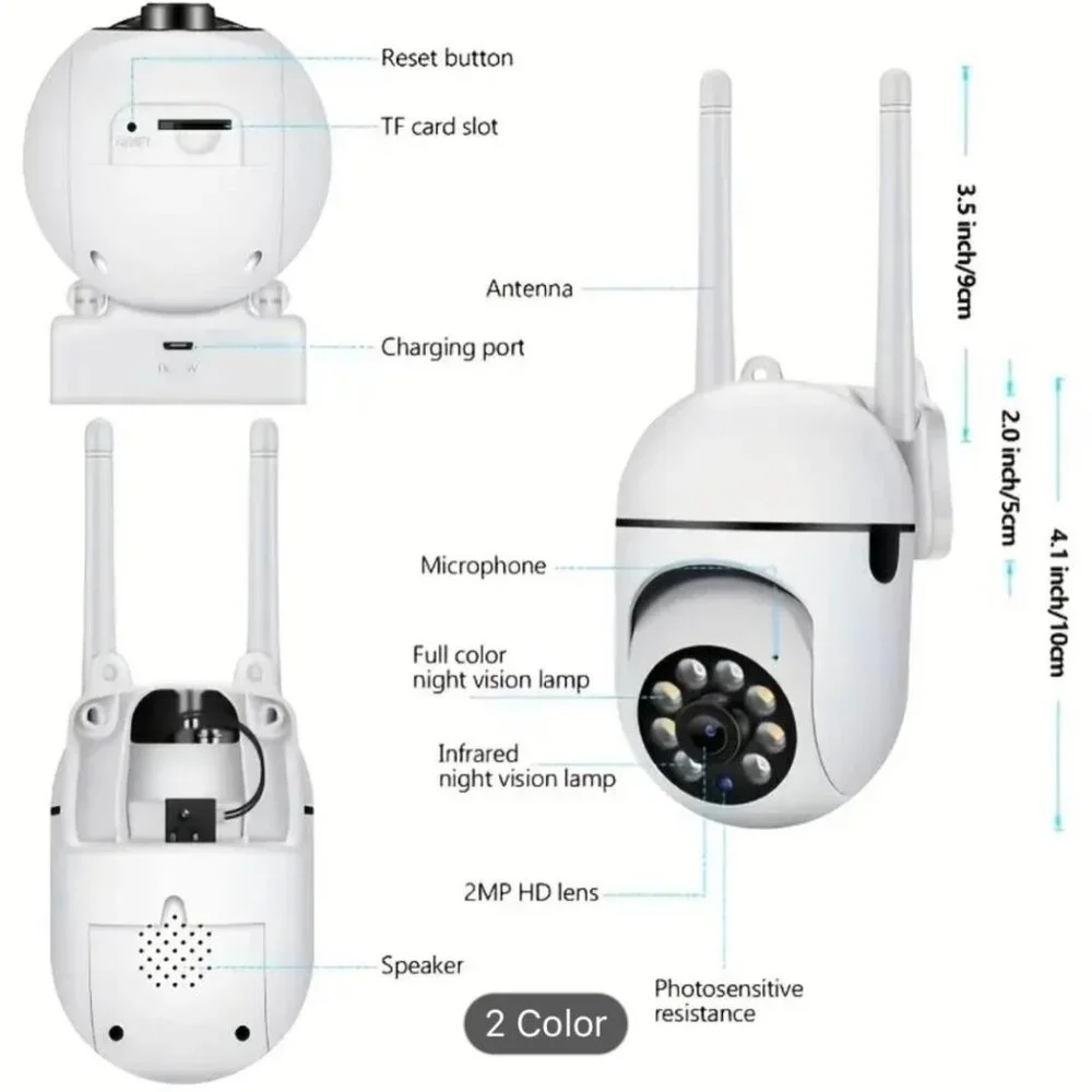 1080P Surveillance Camera, Dual Band, PTZ Auto Tracking, Motion Detection, Wifi